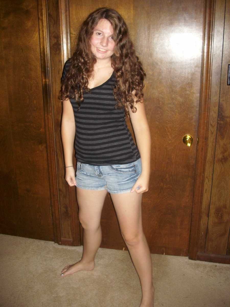 Lynn about to get undressed and strip