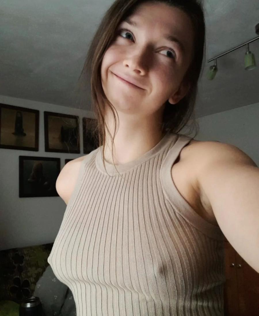 Sexy Young Woman Wearing a Nipple Shirt