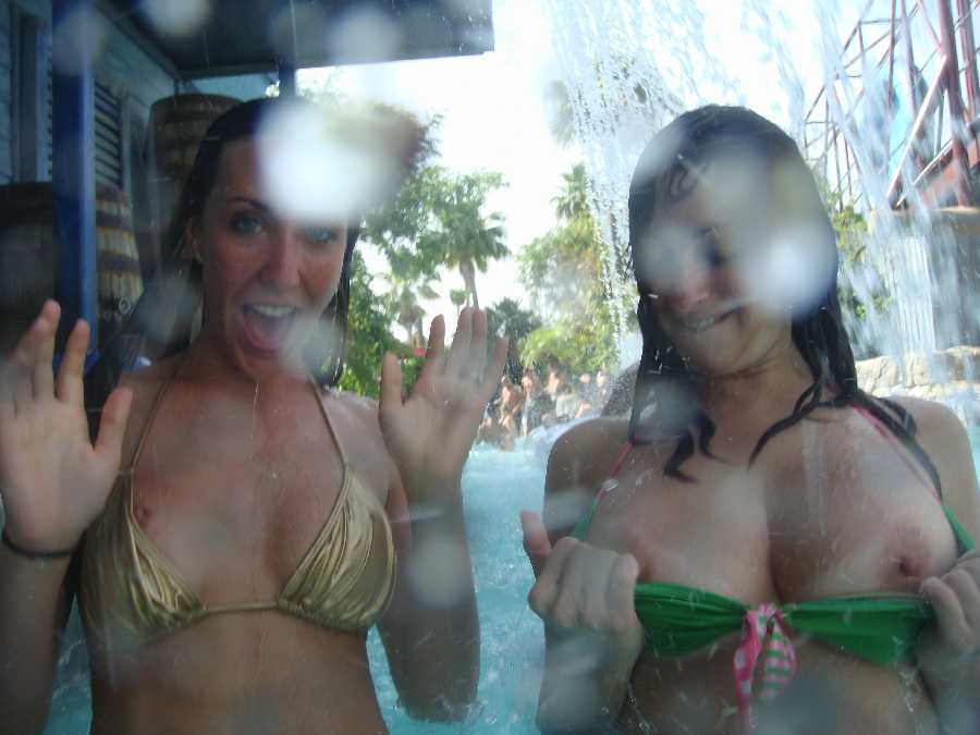 Waterpark Boobs - Girls with Breasts Exposed at the Waterpark